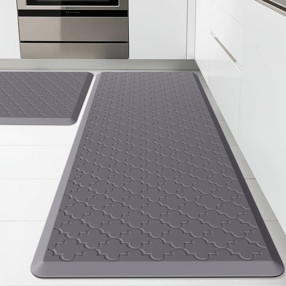 GALMAXS7 Kitchen Mat Anti Fatigue Cushioned Non Slips Kitchen Rugs and Mats Comfort Foam Floor Mat for Standing,20"x30"+20"x60",Gray