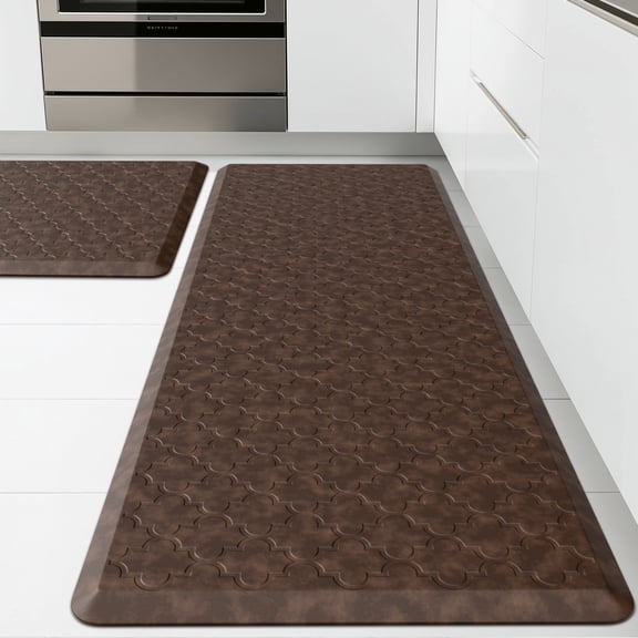GALMAXS7 Kitchen Mat Anti Fatigue Cushioned Non Slips Kitchen Rugs and Mats Comfort Foam Floor Mat for Standing,20"x30"+20"x60",Mixed Brown
