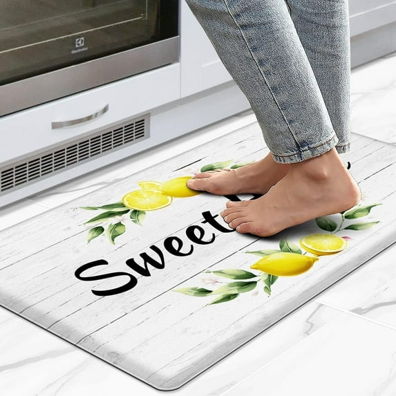 GALMAXS7 Kitchen Mats Lemon Anti Fatigue Mats for Kitchen Floor Kitchen Sink Mats Cushioned Kitchen Rugs Washable Kitchen Rug Kitchen Matt for Standing 17.3"x29", Lemon