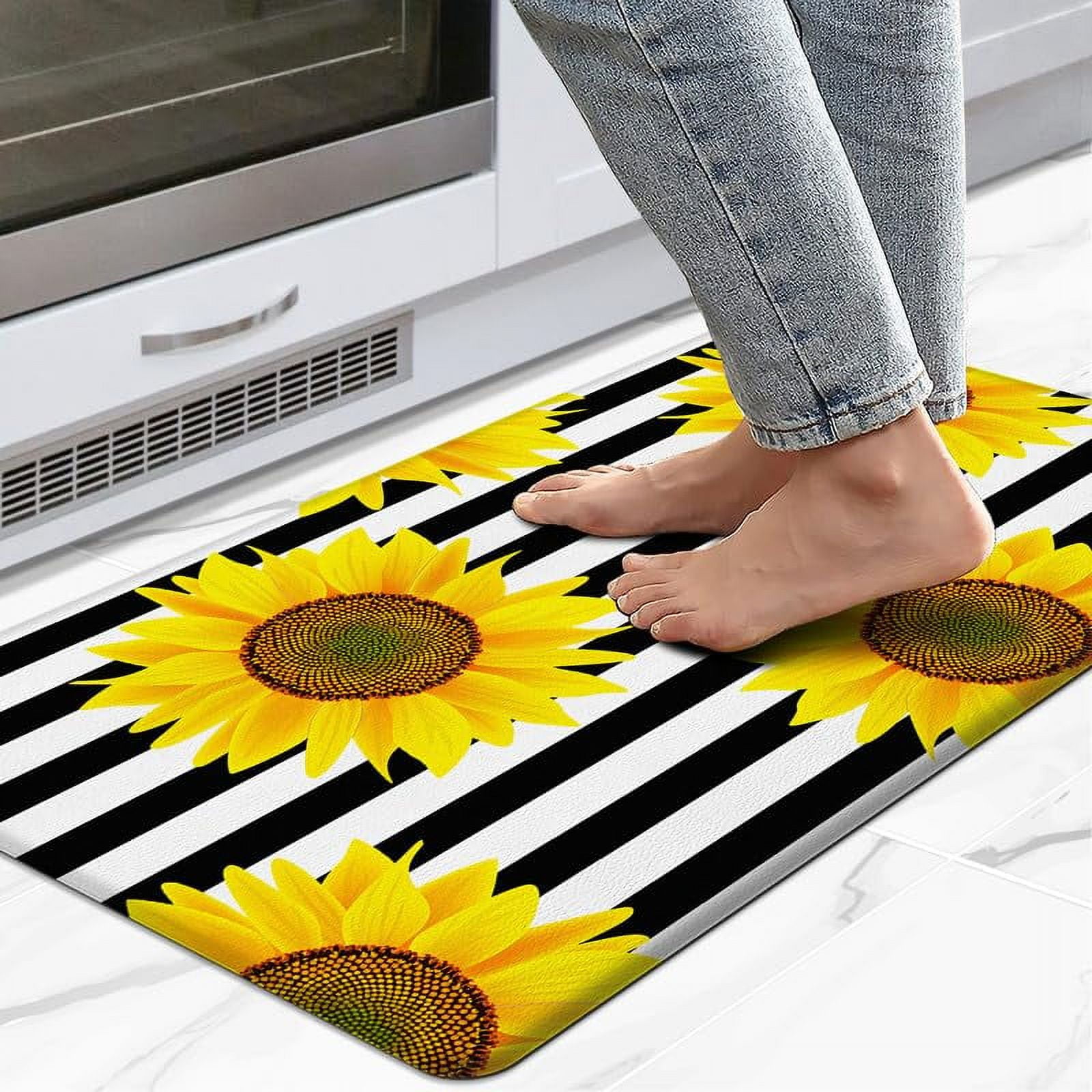 Art3d Black 17 in. x 28 in. Anti-Fatigue Kitchen Mat Non-Slip Foam Comfort  Mats for Standing Desk Office or Laundry Floor Y12hd001BK - The Home Depot