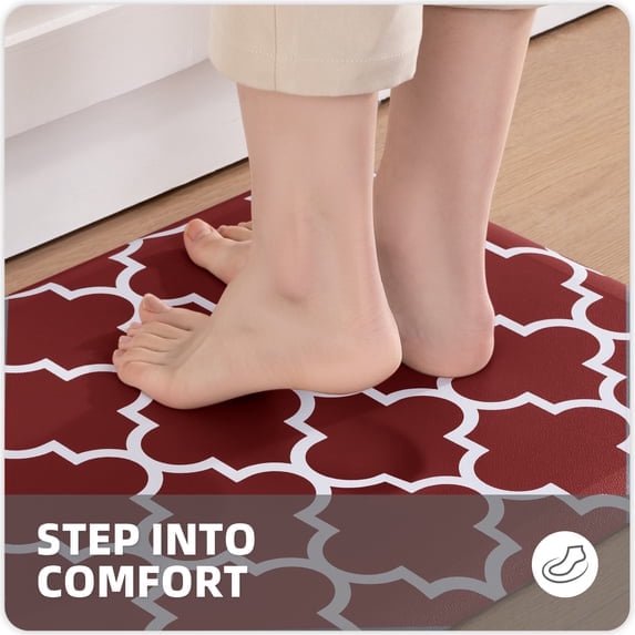 GALMAXS7 Kitchen Rug and Mat Kitchen Mat Non Slip Anti Fatigue Mats for Kitchen,17"x60",Red