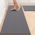 thumbnail image 1 of GALMAXS7 Kitchen Rugs and Mats 2 Piece Non Skid Kitchen Mats Washable Kitchen Floor Mats 20"x32"+20"x47",Gray, 1 of 10