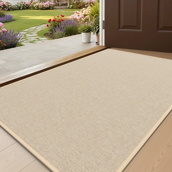 GALMAXS7 Indoor Door Mats for Entryway 20"x32", Non Slip Doormat for Inside,Dirt Trapper,Washable Welcome Mat floor mats for home, Beige