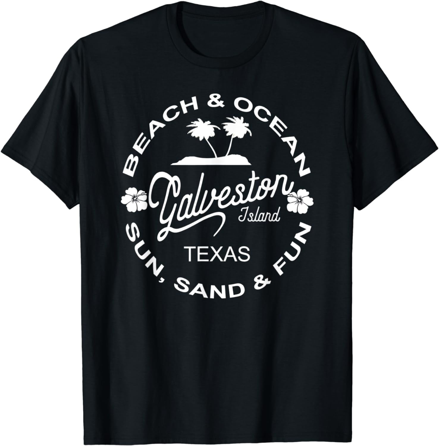 GALVESTON ISLAND TEXAS BEACH & OCEAN TROPICAL VACATION SHIRT