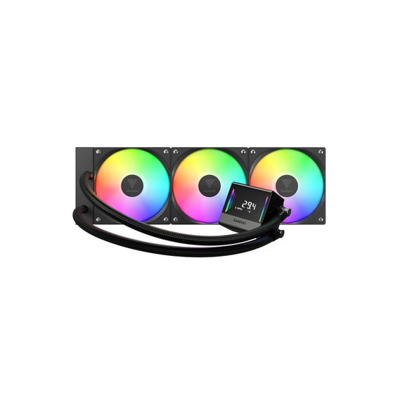 GAMDIAS CHIONE E4 360mm V2 AIO CPU Cooler & ARGB Liquid Cooler with Digital Display, 2600 RPM Pump, Clean Cable Design, 3X 120mm PWM Fan with MOBO Sync, Intel LGA 1700/1200, AMD AM5/AM4