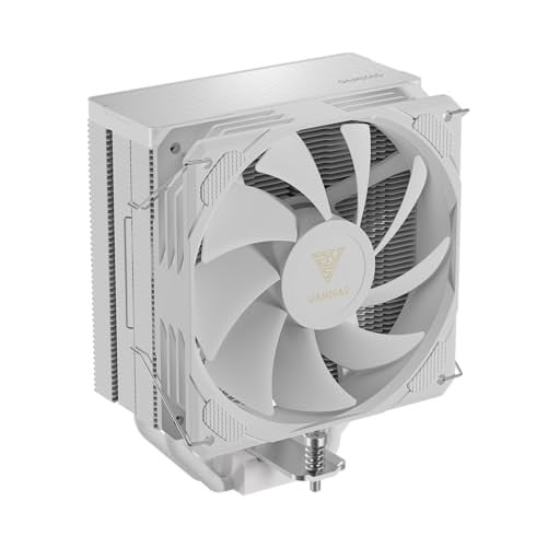 GAMDIAS CPU Air Cooler, 4 Copper Heat Pipes, Thick Base Plate, 120mm Hydraulic Bearing PWM Fan (White)