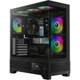 thumbnail image 1 of GAMDIAS GD-Atlas M1 Black Mid Tower Gaming Computer Case w/Display& App, ATX Tempered Glass PC Case, Built-in 3X 120mm ARGB PWM Fans, 1 of 8