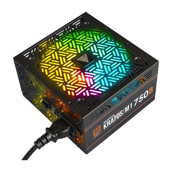 KRATOS 750W PC Power Supply ATX, 80 Plus Bronze Efficiency, ARGB Lighting by Gamdias
