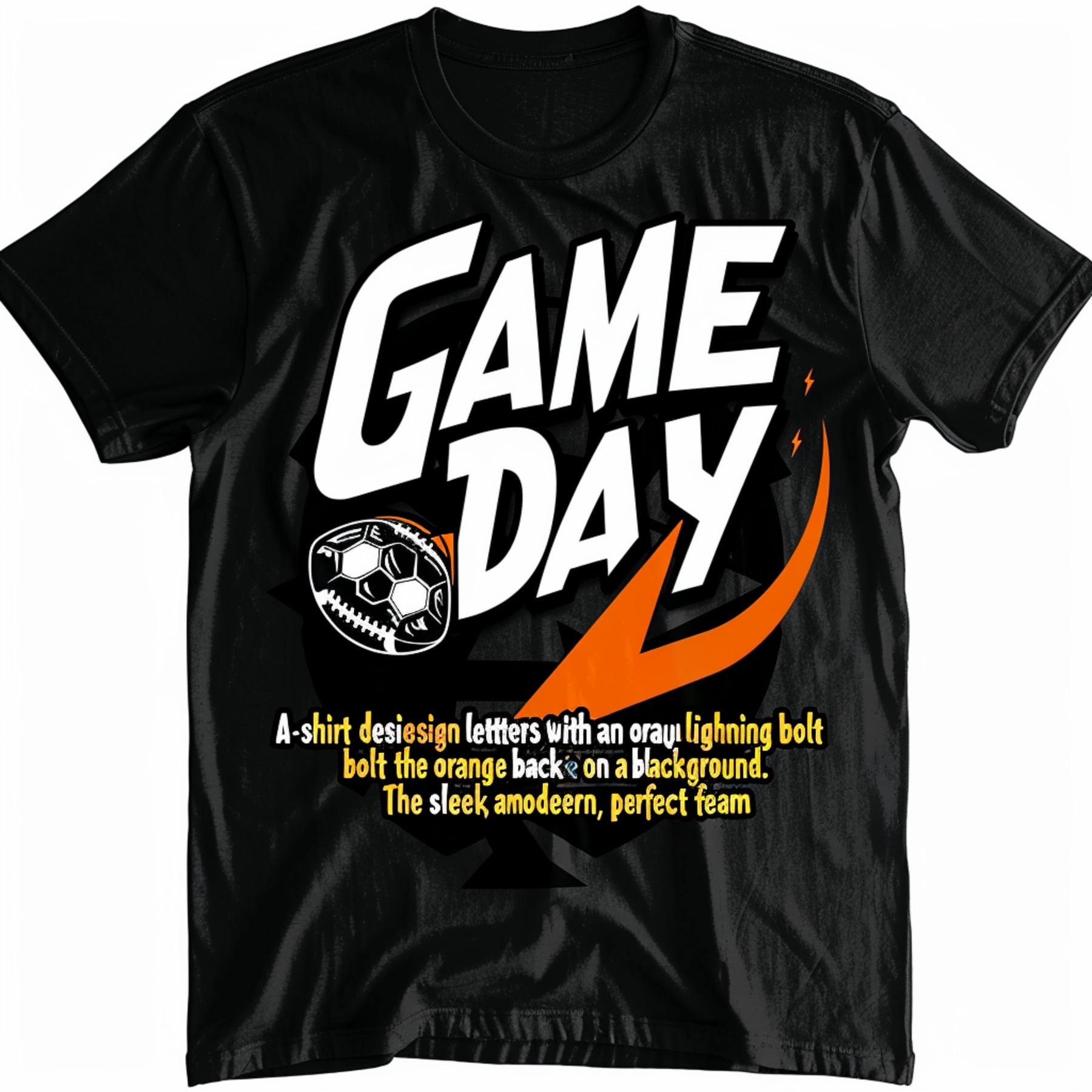Gamedays Football Fan T-Shirt - Black, Large (Sizes SM-5XL Available)