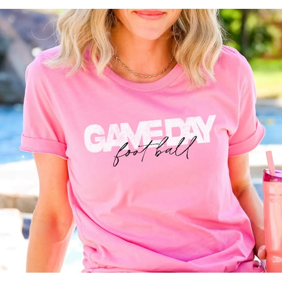 GAME DAY FOOTBALL Graphic Short sleeve T-Shirt Plus Size
