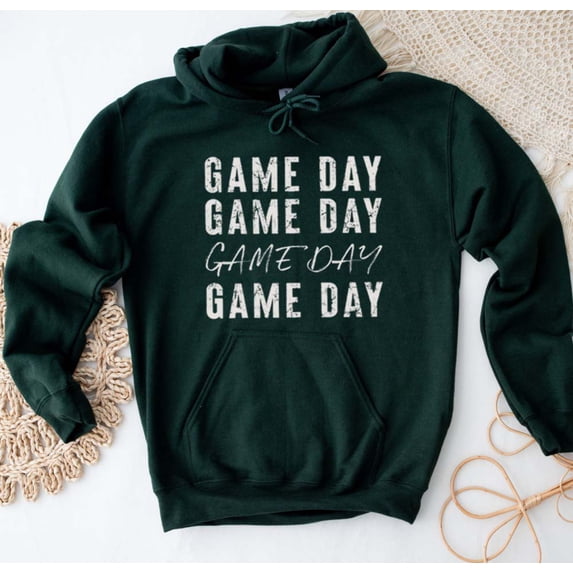 GAME DAY Graphic Unisex Fleece Hooded Sweatshirt