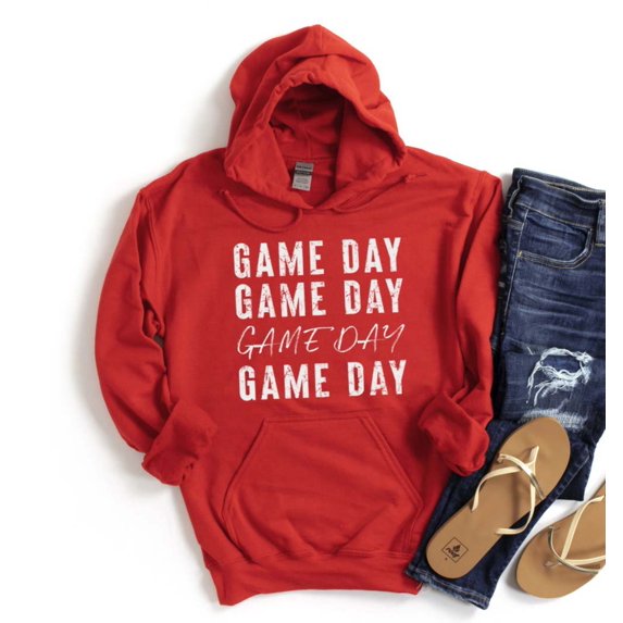 GAME DAY Graphic Unisex Fleece Hooded Sweatshirt