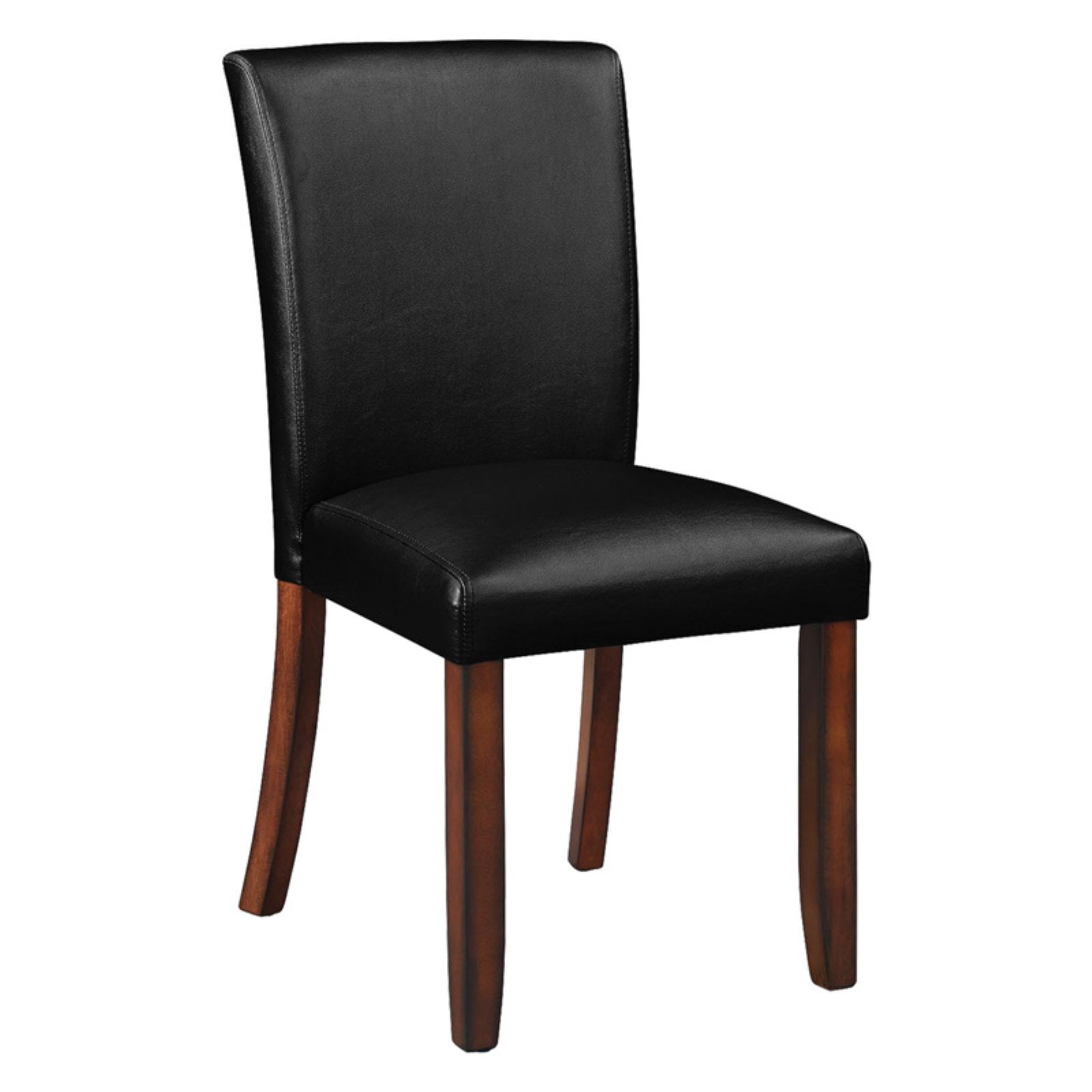 Chestnut Wood and Black Upholstered Side Chair