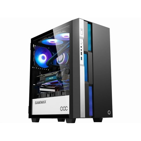 GAMEMAX Brufen C3 BW Black Steel / Tempered Glass ATX Mid Tower Computer Case