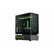 GAMEMAX GAMEMAX N90 Modular Dual-Chamber PC Case N90 BG Black 270° Panoramic Curved Glass Panel ATX Mid Tower case