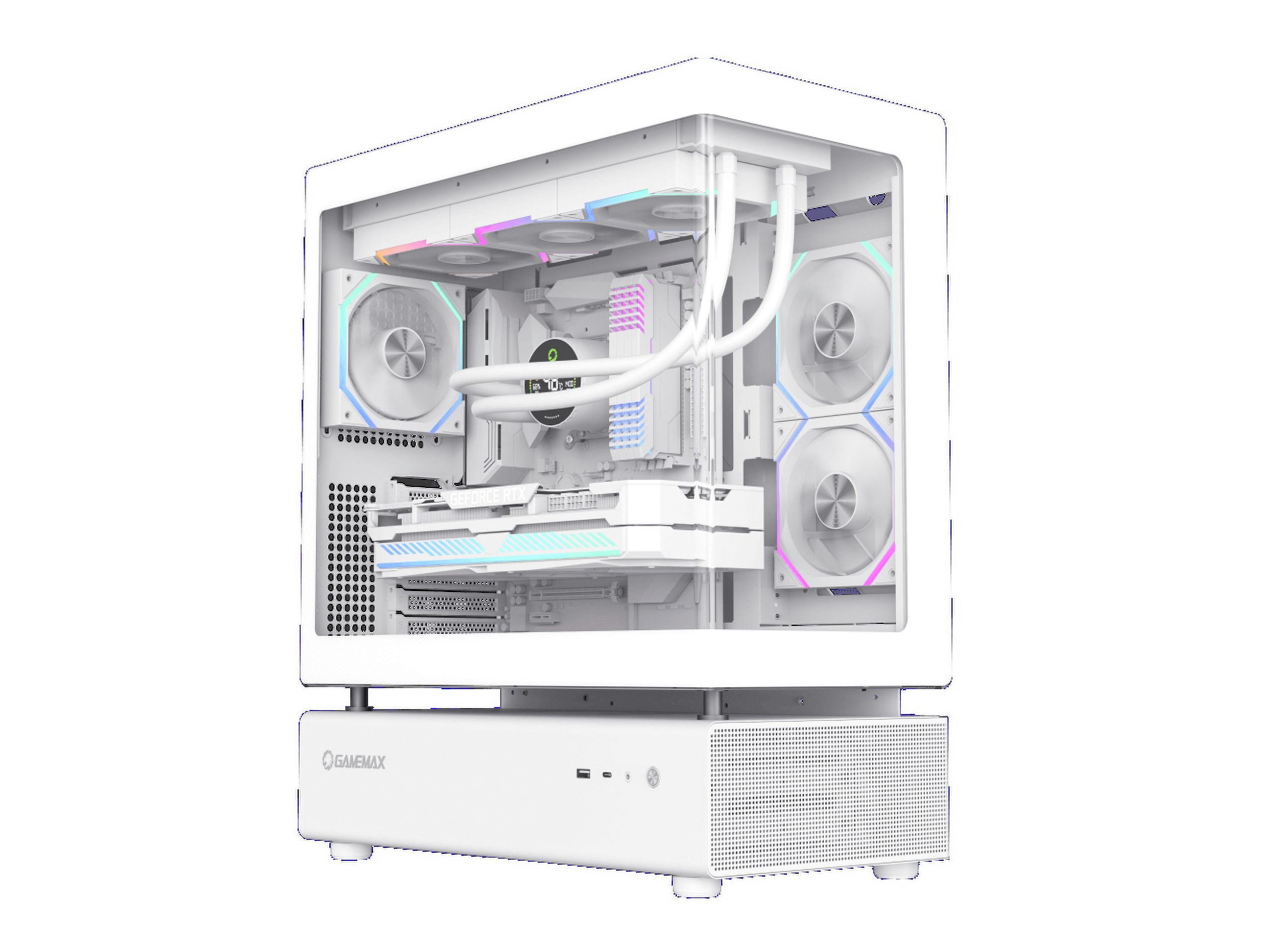 GAMEMAX N80 WH PCケース Gamemax N80 White Gaming PC Case-270° FULL VIEW TEMPERED