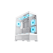 GAMEMAX Vista AW White Mid-tower ATX Computer Case w/ 6 x 120mm ARGB Fans (2 x MB side, 3 x PSU Top Cover, 1 x Rear) Pre-Installed