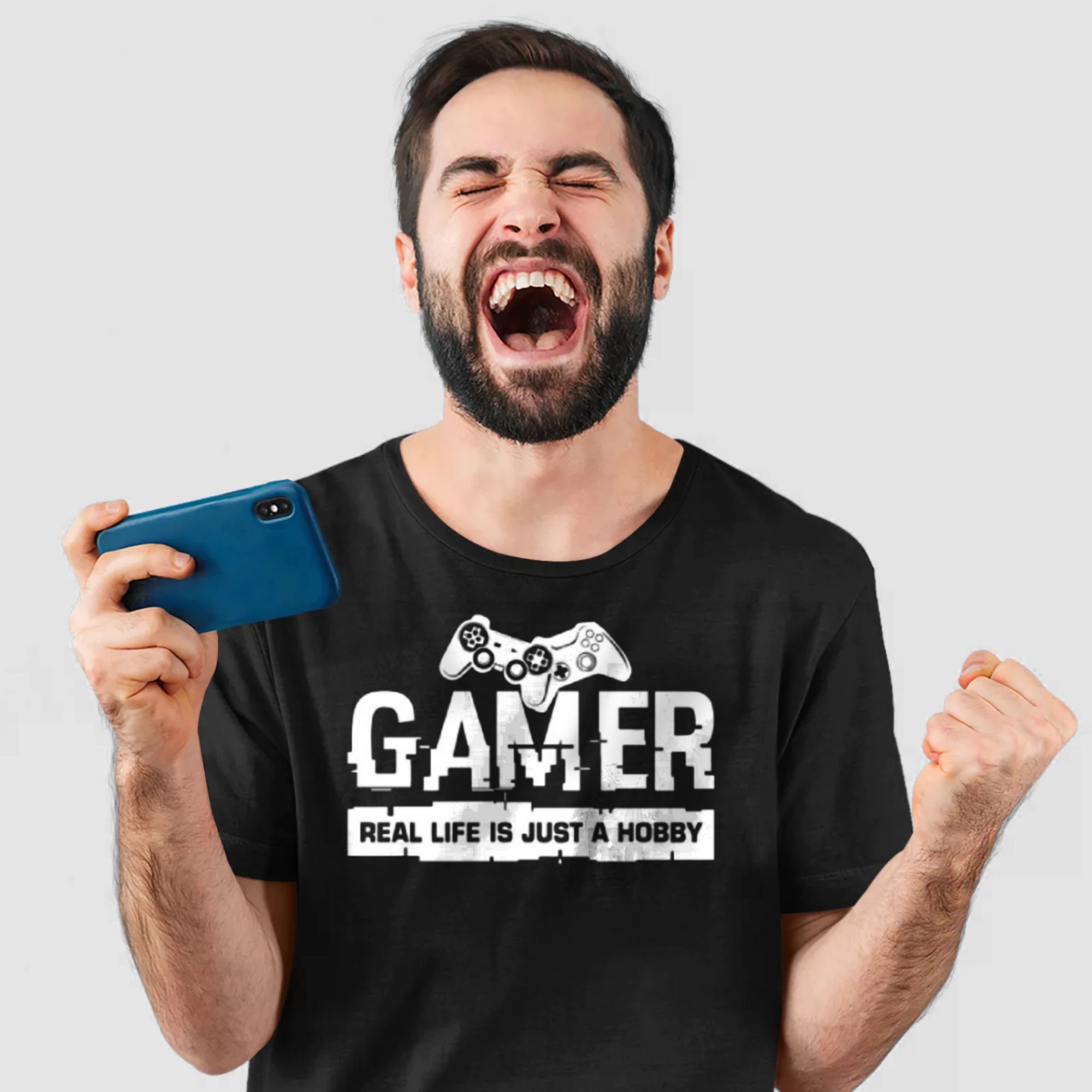 GAMER Real Life Is Just A Hobby Funny Retro Gaming Unisex Gamer T-Shirt