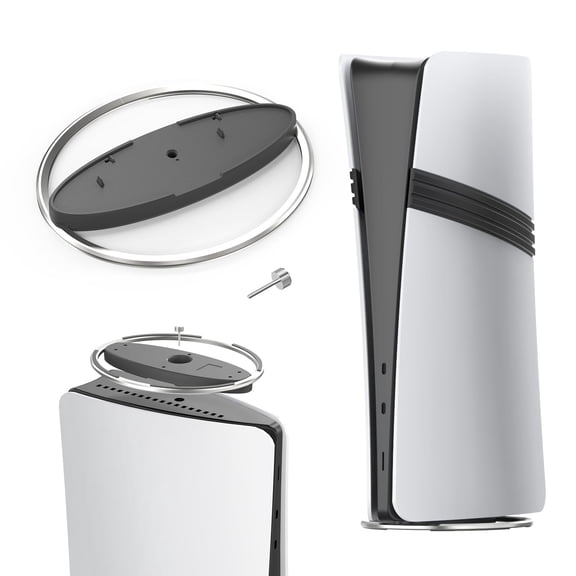 GAMFAMI Vertical Stand Compatible with PlayStation 5/PS5 Slim/Pro Consoles - PS 5 Base Accessories (Silver)