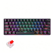 GAMINJA 60% Gaming Keyboard, 61 Keys Hot Swappable Mechanical Keyboard with 17 RGB Backlight Modes, 21 Keys Anti-Ghosting Compact Mini Keyboard for Windows Mac PC GamersBlack