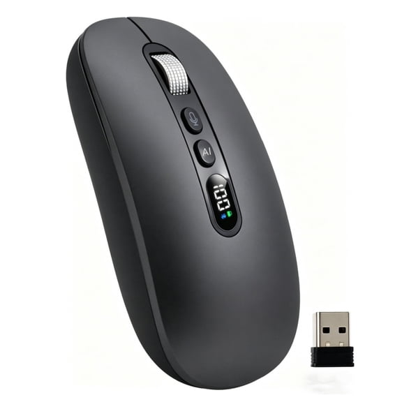 GAMINJA Ai Mouse with Voice Typing & ChatGPT Assistant,Smart Mouse Multi Language Voice to Text Recorder Ergonomic Silent Wireless BT Mouse 600mAH for Computer,PC,Laptop,2026 Upgraded