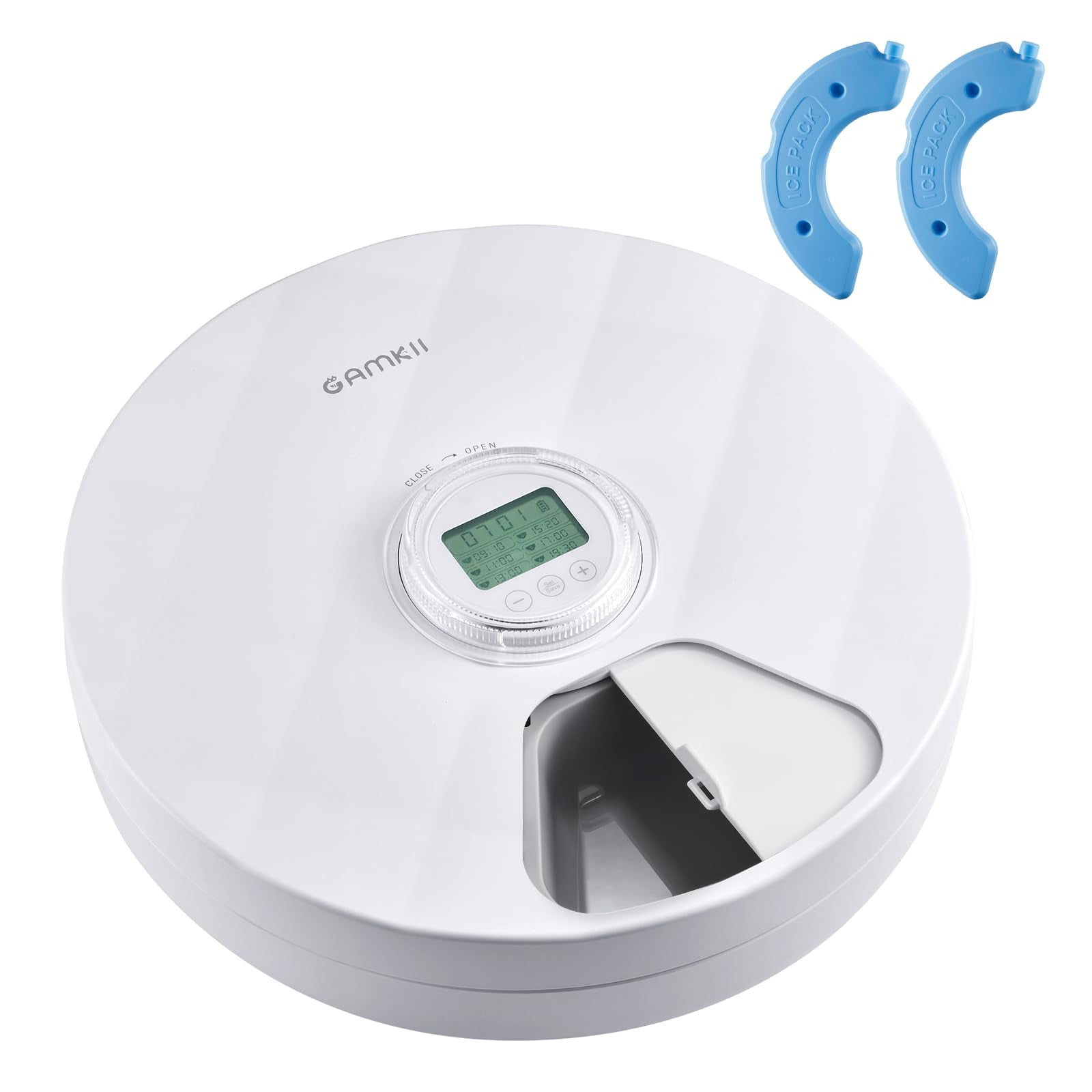 GAMKII Automatic Cat Wet STF9 Food Feeder 6 Meals with 2 Ice Packs