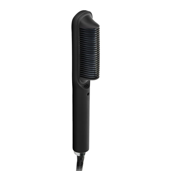 GAMMA+ Ceramic Hot Brush with Cool Touch Technology for Frizz Reduction and Hair Straightening, Black
