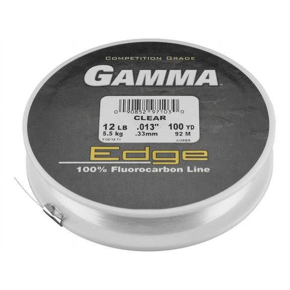 GAMMA Edge Fluorocarbon Fishing Line Refill Spool, Clear, 12lb