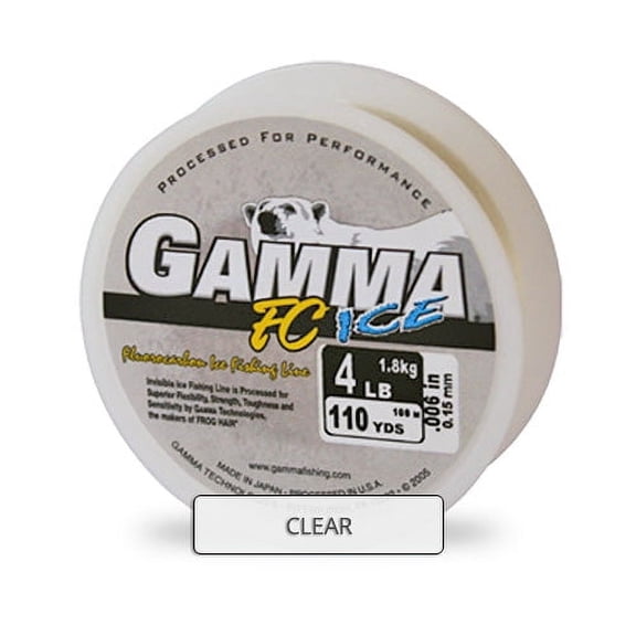 GAMMA Fluorocarbon Ice Fishing Line, Clear, 110yd, 4lb