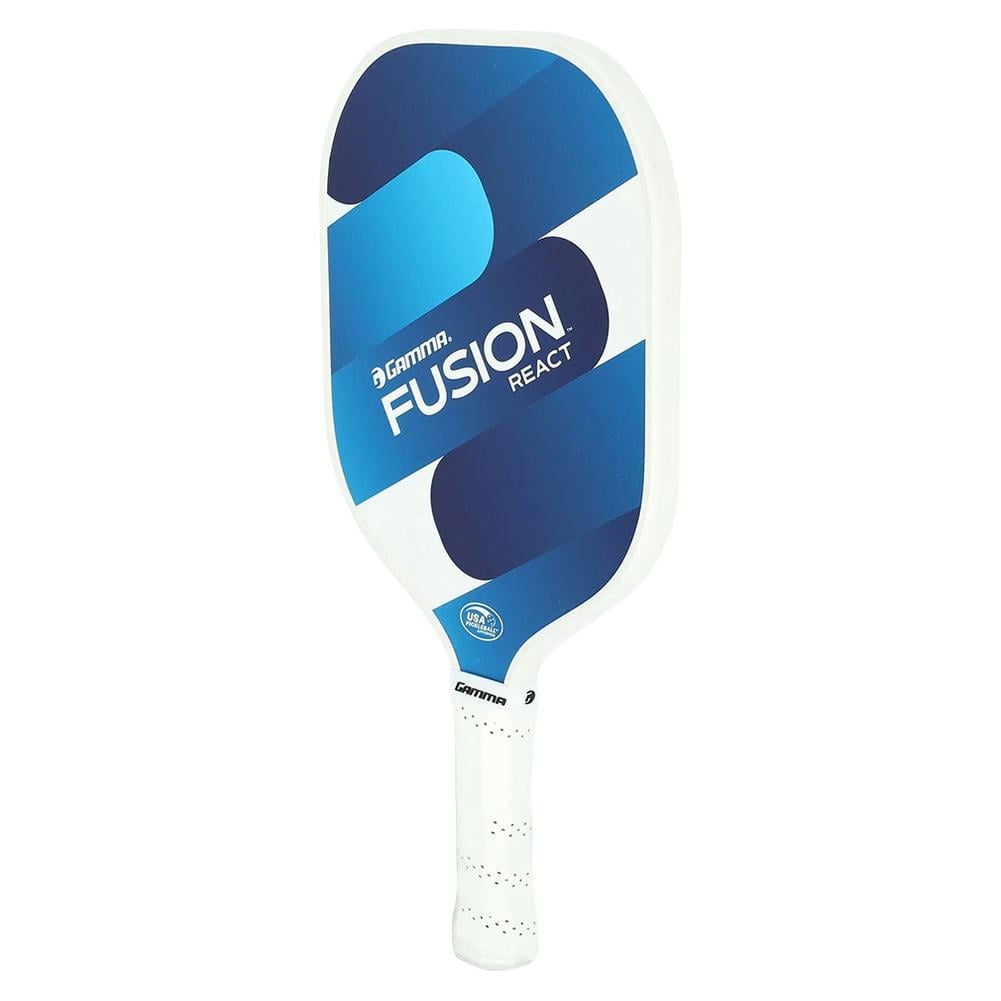 GAMMA Fusion React Pickleball Paddle, Fiberglass Surface, Blue, 7.9 oz.