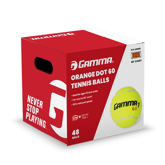 GAMMA Orange 60 Dot Training Tennis Balls for Kids & Beginners, Box of 48