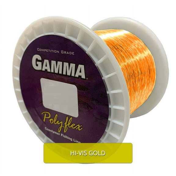 GAMMA Polyflex Copolymer Fishing Line Bulk Spool, Hi-Vis Gold, 12lb, 3000yd