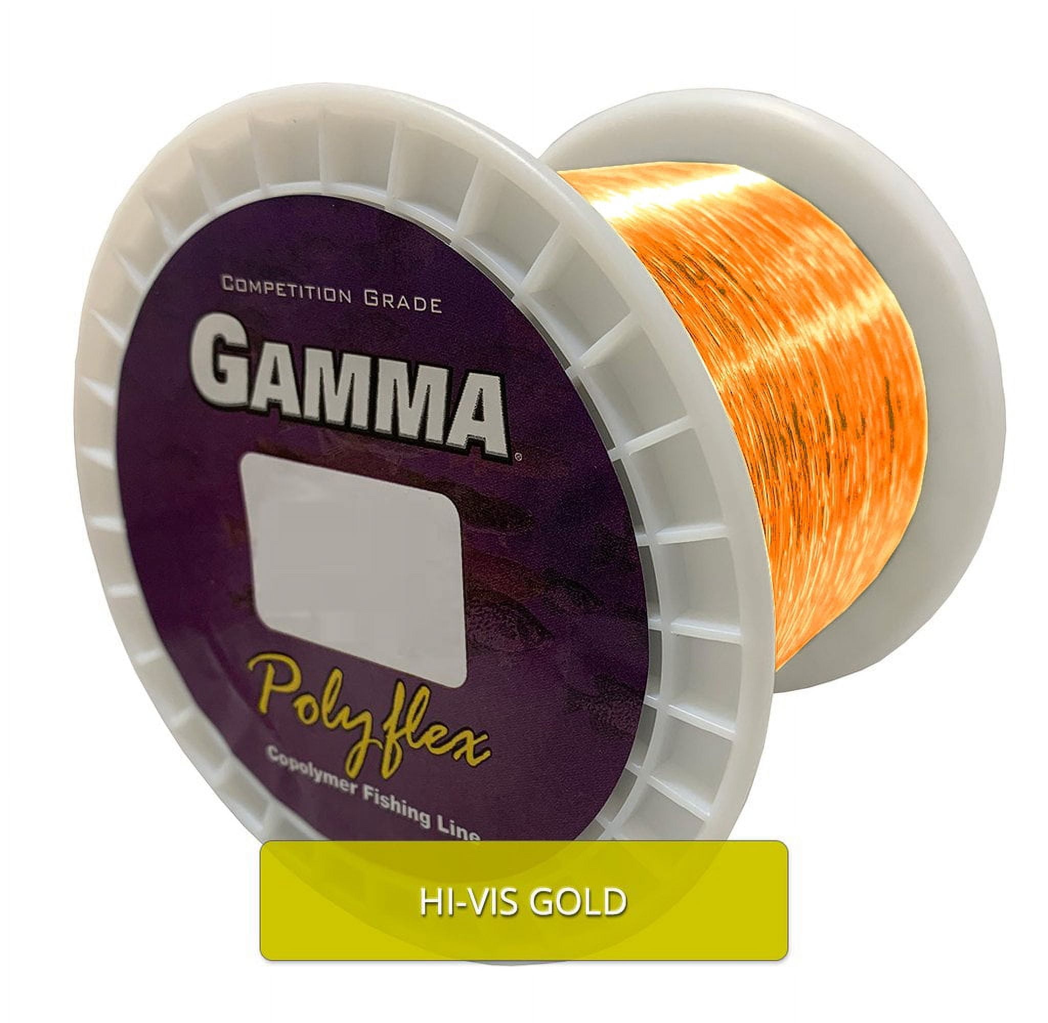 Gamma PolyFlex Copolymer Fishing Line Bulk Spool, Hi-Vis Gold, 4lb, 3300yd, Size: 4 lbs, Yellow
