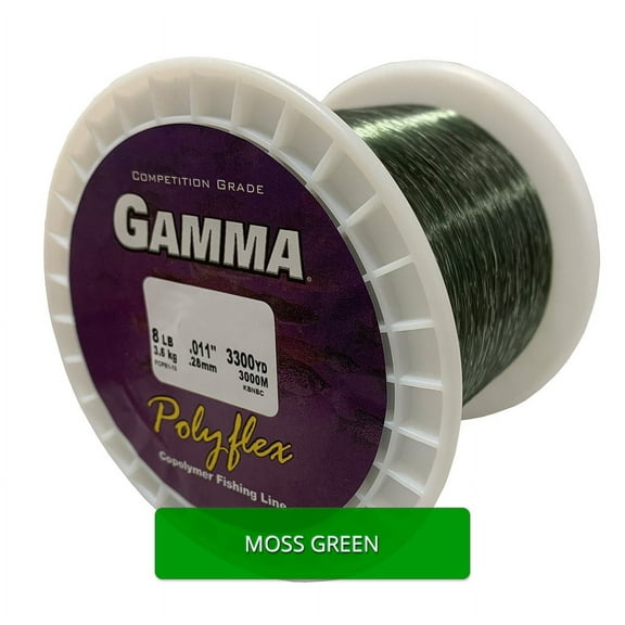 GAMMA Polyflex Copolymer Fishing Line Bulk Spool, Moss Green, 12lb, 3000yd