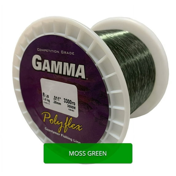 GAMMA Polyflex Copolymer Fishing Line Bulk Spool, Moss Green, 14lb, 3000yd