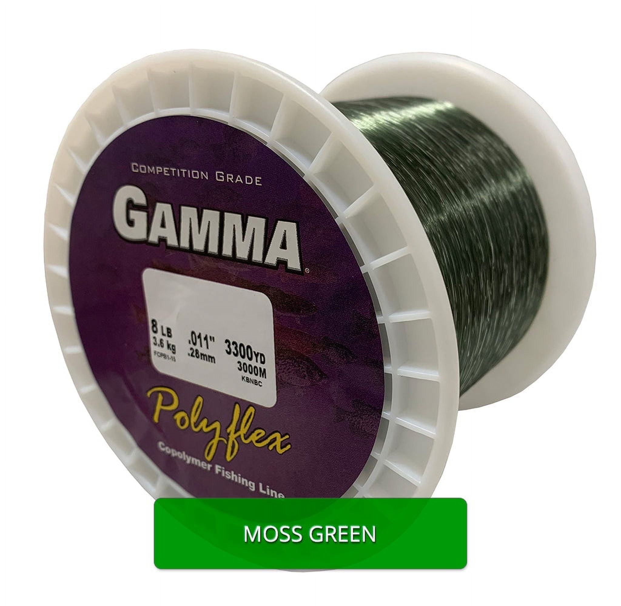 GAMMA Polyflex Copolymer Fishing Line Bulk Spool, Moss Green, 8lb, 3300yd