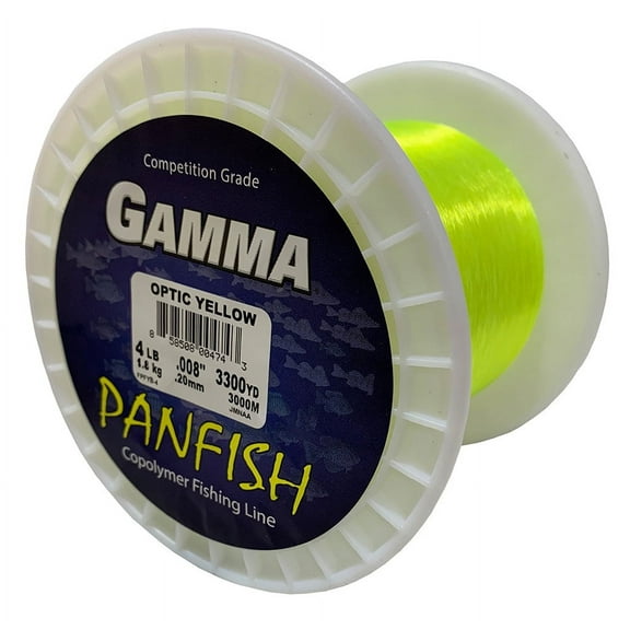 GAMMA Polyflex Copolymer Panfish Fishing Line Bulk Spool, Optic Yellow, 4lb, 3300yd