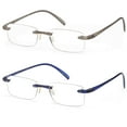 thumbnail image 1 of GAMMA RAY 2 Pack of Super Lightweight Flex Arm Slim Rimless Readers with Magnification - 4.00x Magnification, 1 of 5