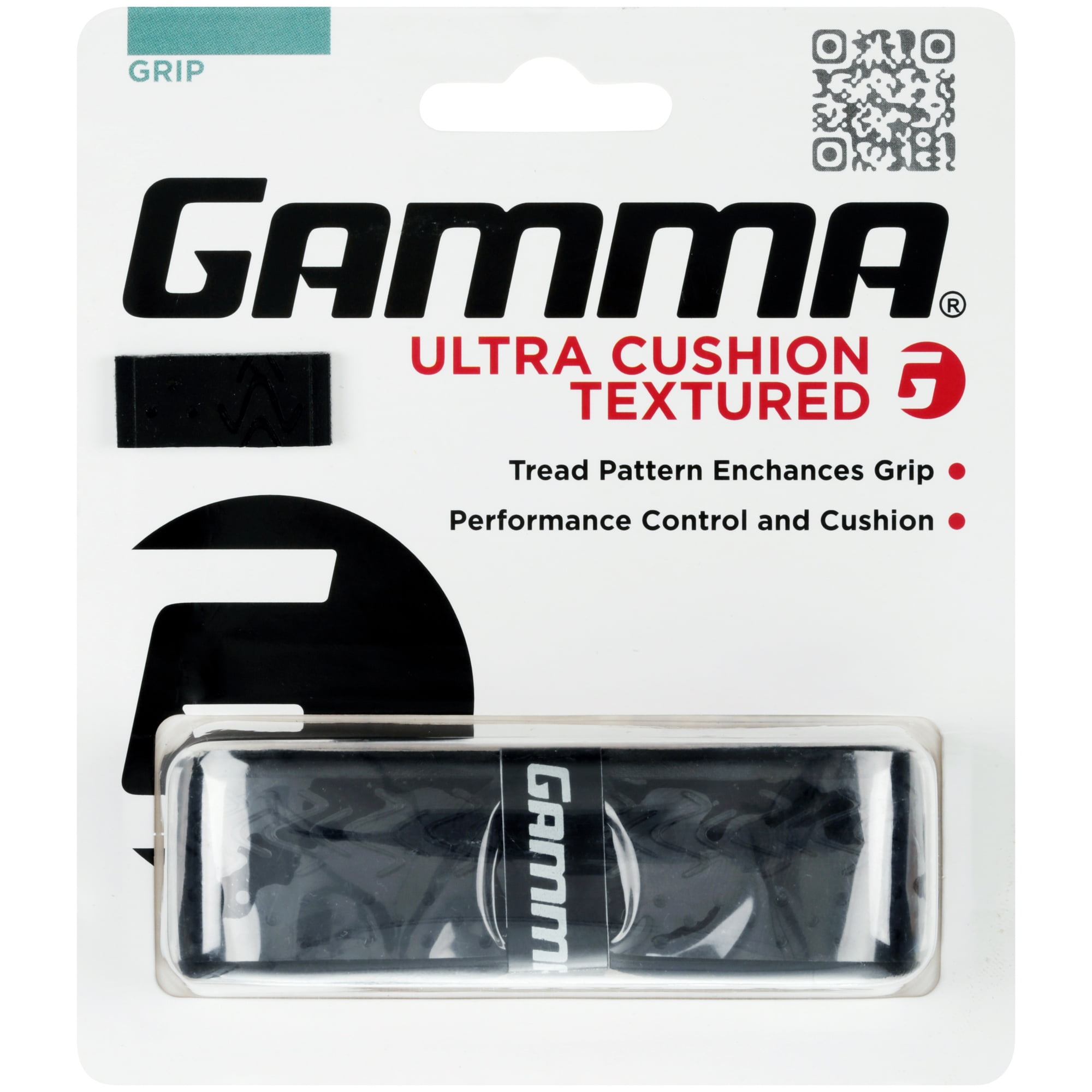 GAMMA Sports® Black Racquet Ultra Cushion Textured Replacement Grip 