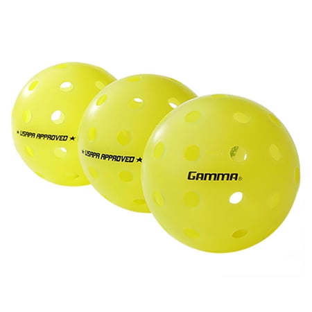 GAMMA Sports Photon High-Vis Yellow Outdoor Pickleball Balls 3-pack