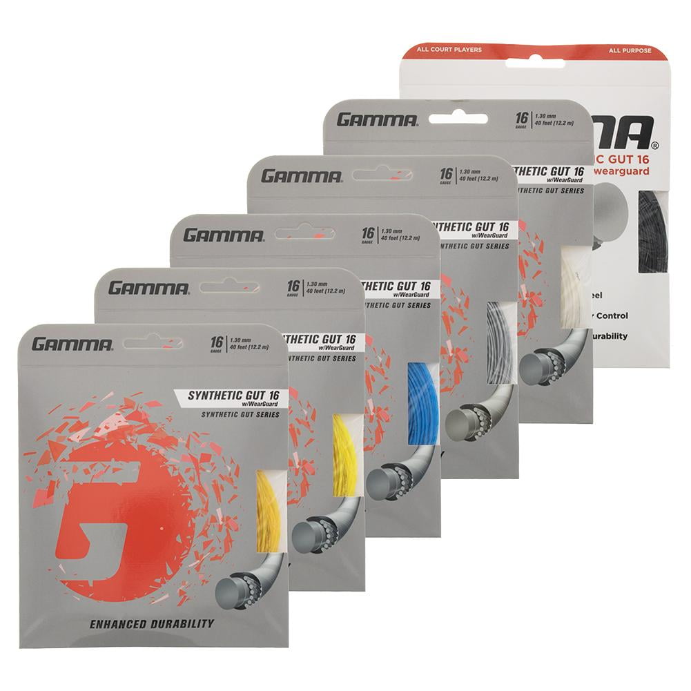 Gamma Synthetic Gut Tennis String With Weatherguard - 16 Gauge For Playability & Durability