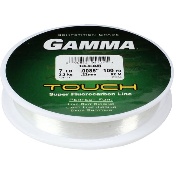 GAMMA Touch Fluorocarbon Fishing Line Mini Bulk Spool 3lb, 500yds