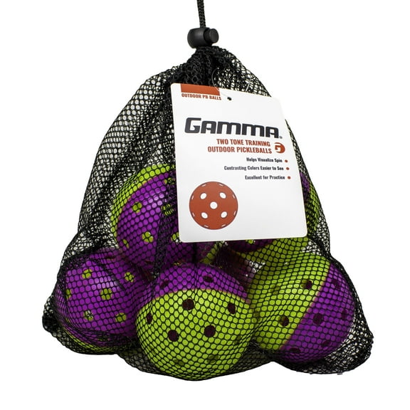 GAMMA Two Tone Outdoor Pickleballs 6 Pack Green Purple