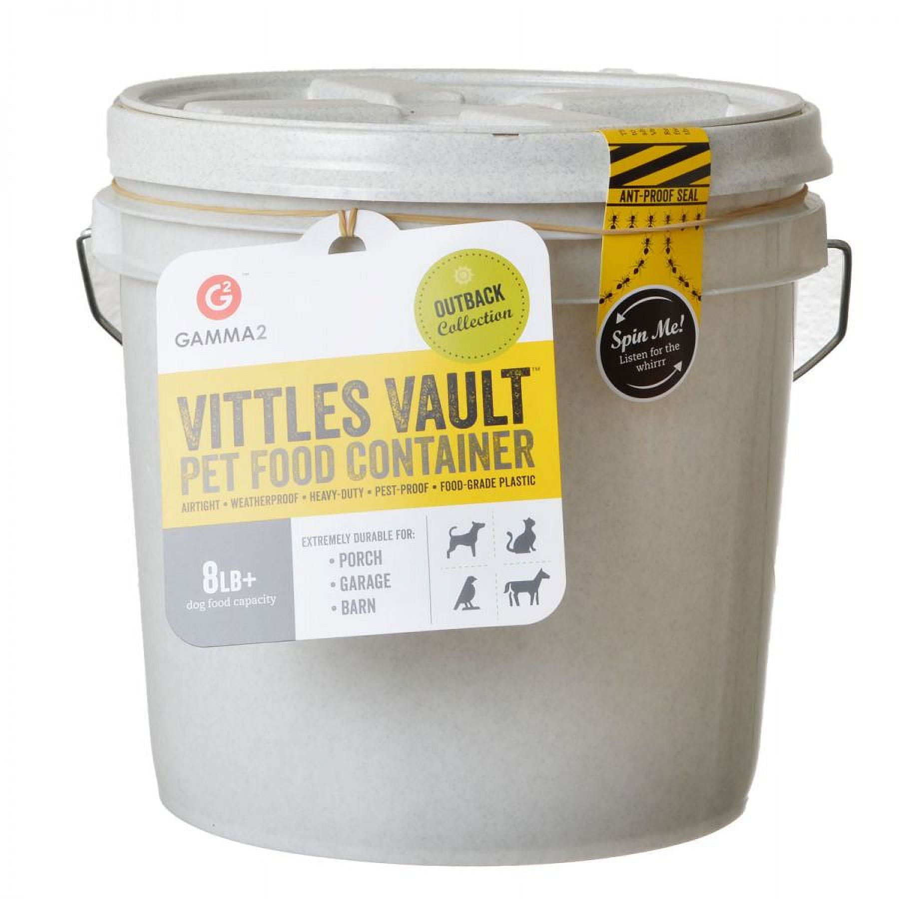 GAMMA Vittles Vault Outback Food Storage Bucket, 8 Pound Capacity, Gray