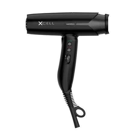GAMMA+ Xcell Compact Ionic Hair Dryer, Digital Airflow, Black