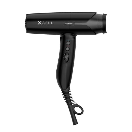 GAMMA+ XCell Professional Ultra-Lightweight Hair Dryer Digital Motor Ionic Technology Whisper Quiet 12 Heat and Speed Settings, Matte Black