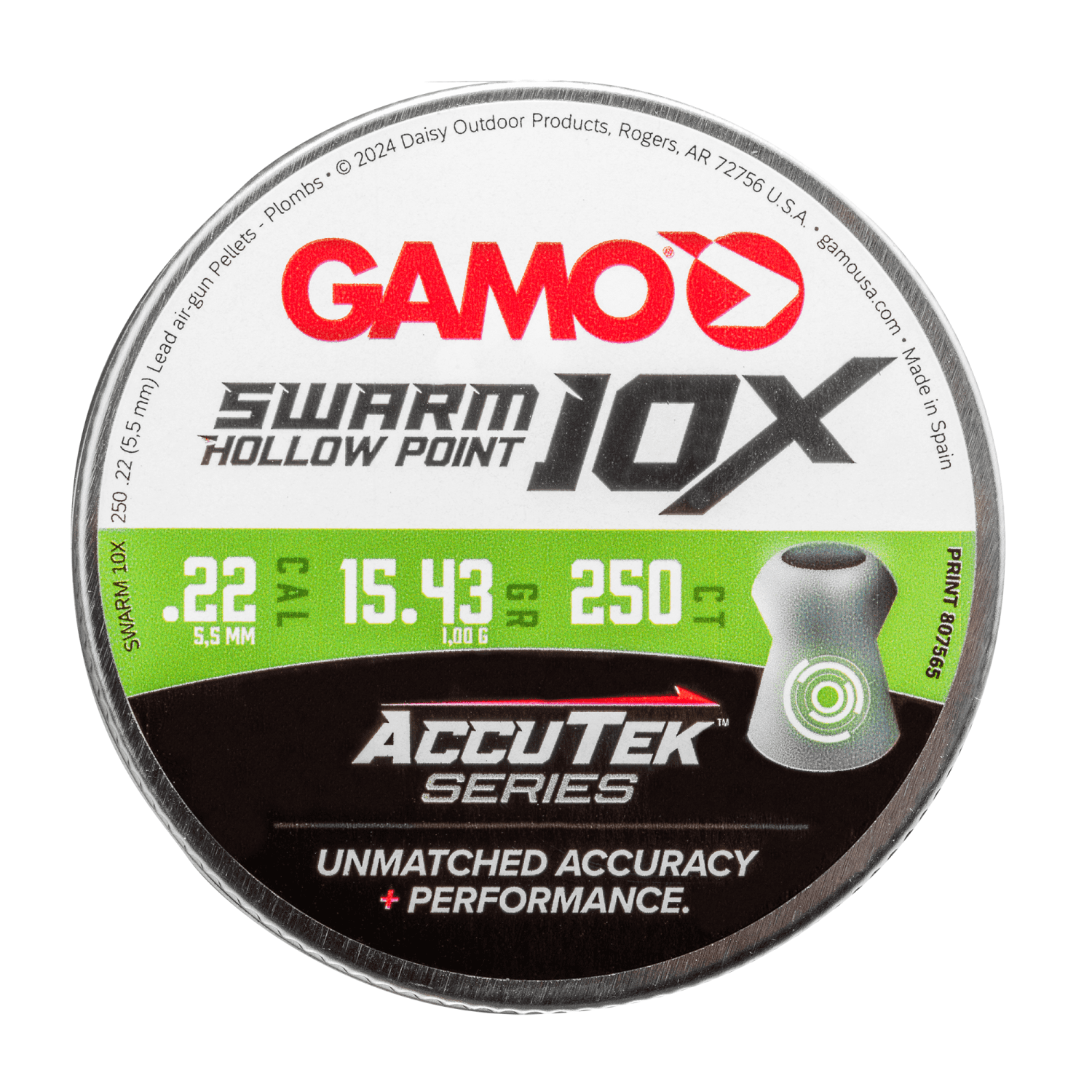 GAMO Accutek Swarm 10x HP .22 250 Count (15.43 gr), 6322547BL54