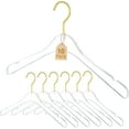 thumbnail image 1 of GAMVDOUT Clear Acrylic Hanger   Material with Gold Hook Standard Adult Ladies  Clothes Hanger, 1 of 6