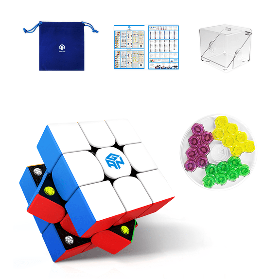 GAN 356 m, Speed Cube, 3x3 Stickerless Speed Cube Magnetic Brain Teaser Educational Toy for Kids & Adults