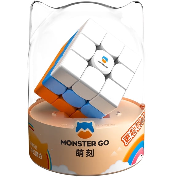 Gan Monster Go Rainbow Trainer Cube, Speed Cube 3x3 Puzzle Toys for Children Beginners